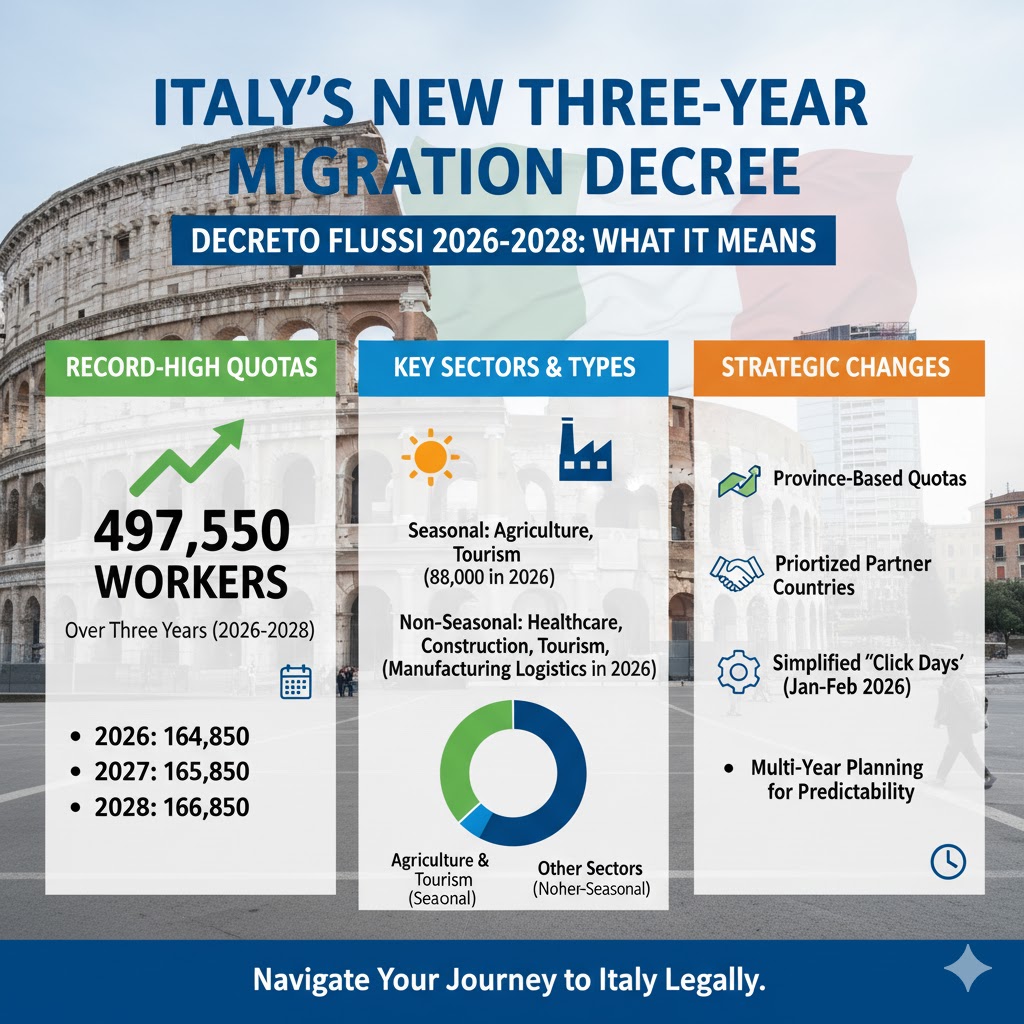 Italy’s New Three-Year Migration Decree: What the Decreto Flussi 2026-2028